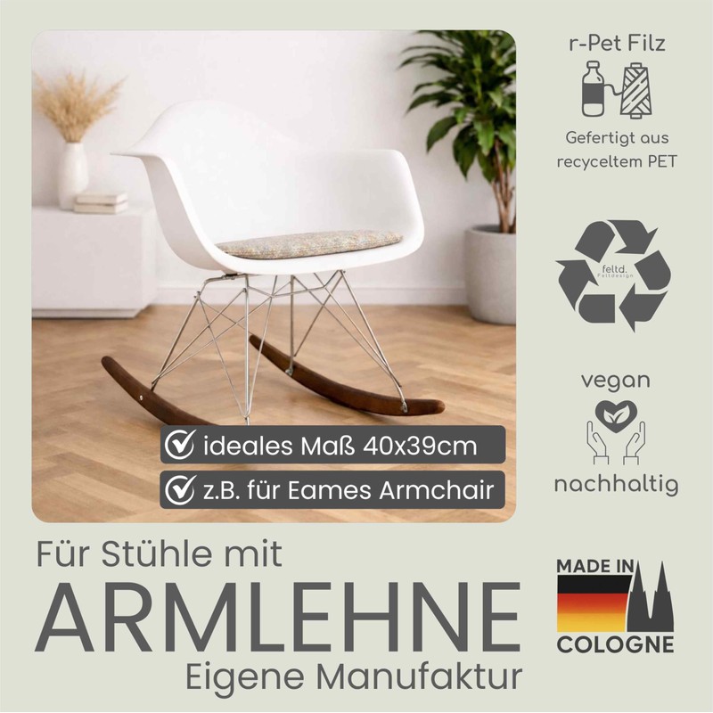 Feltd. Eco Felt Cushion Suitable for Armchair Chairs such as