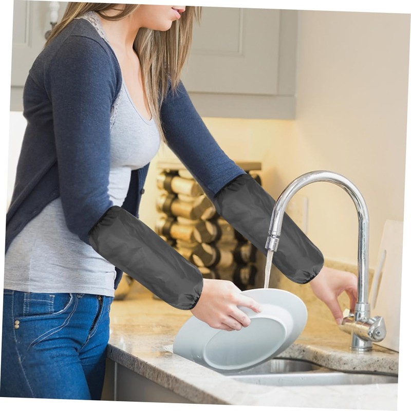 iplusmile 2 Pairs Oilproof Cleaning Forearm Sleeves Thick Protective Arm