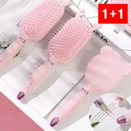 Gomdori 두피마사지 헤어브러쉬 엉킴 두피 빗 세트 스타일링 샴푸솔 [사각원형] Scalp Massage Hair Brush Detangling Scalp Comb Set Styling Shampoo Brush [Square Round]