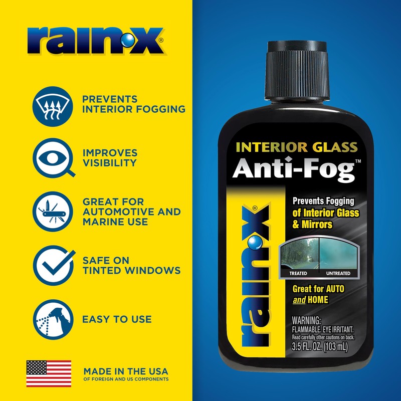 Rain-X AF21106D Glass & Mirrors Anti-Fog Treatment, Prevents Fogging &