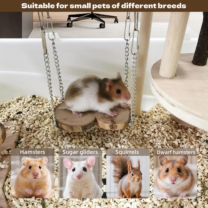 ZYPHOLIE Wooden Hamster Playground (Wood, Large)