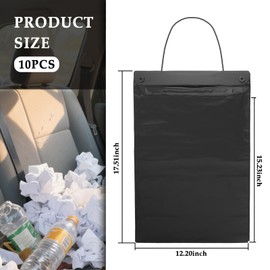 YGDMD 10PCS Car Trash Bag Hanging,Sealable Car Garbage Bag Hanging with Self-adhesive Closure/Large Capacity Design for Garbage/Item Storage,Disposable Cars Trash Bags for Seat Backs
