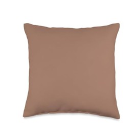 Seamless Mocha Mousse Brown Color Throw Pillow