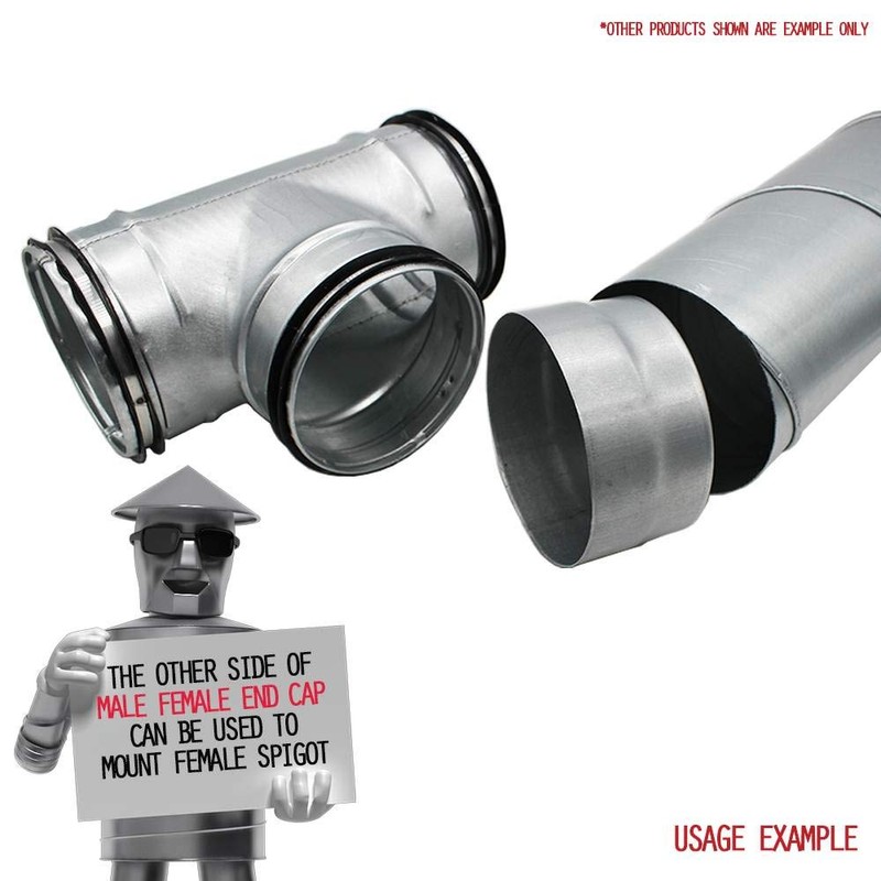 I-sells Metal Ducting End Cap 125mm / 5 inch Male/Female