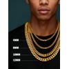 TUNGSTORY 4mm 18K Gold Filled Box Chain Necklace for Men