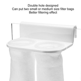 Aquarium Filter Bag Bracket Fish Tank Double Hole Filter Socks Holder Acrylic Filter Bag Support White