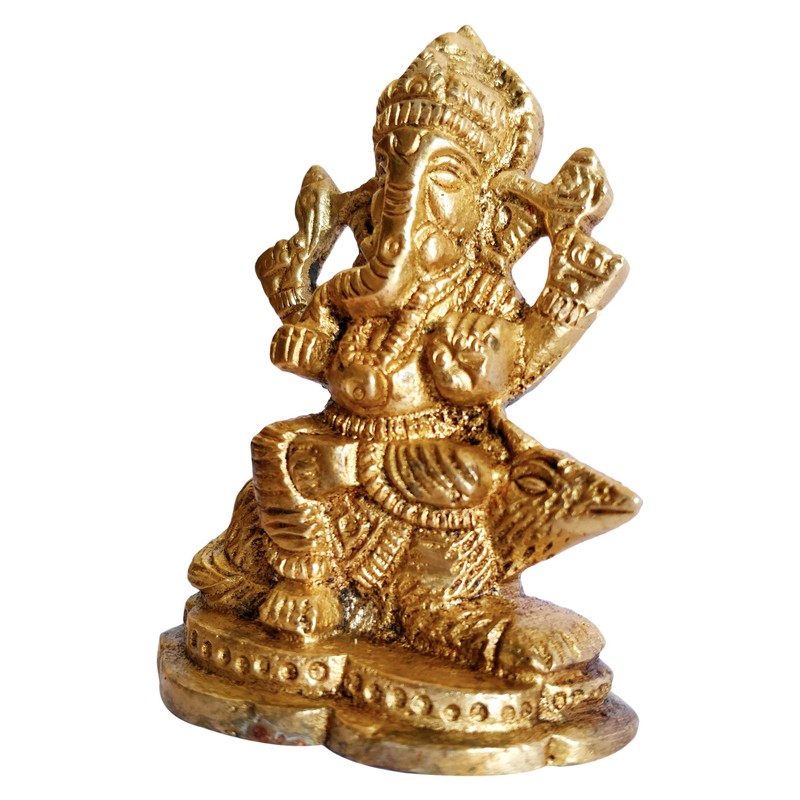 GURU JEE Brass Idol for Puja Room Decoration Lord Ganesha