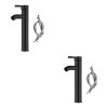 Bluelander 2 Grifos Llave Baño Fregadero Mezcladora Elegante Monomando Acabado Liso Color Negro