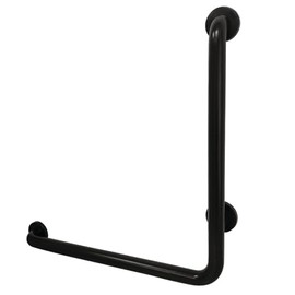Kingston Brass GBL1224CSL0 24"x 24" L-Shaped Grab Bar - Left Hand, Matte Black
