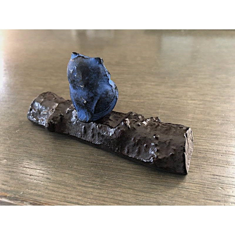 文鎮/ペーパーウェイト ふくろう 木 【伝統工芸品南部鉄器】