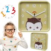 sarcia.eu Hedgehog Wall Clock, Square Analog Clock for Kids 20.2x20.2