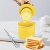 Yellow French Butter Holder with Water Line for Table and