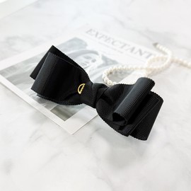 (4 types) Burnaby luxury grosgrain ribbon hairpin vintage blue / (4종) 버나비 럭셔리 그로그랭 리본 헤어핀 빈티지블루