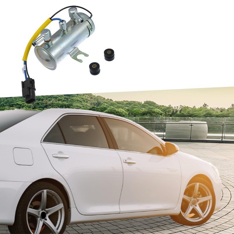 A ABSOPRO 24V Electric Fuel Pump Metal Silver Tone (Set