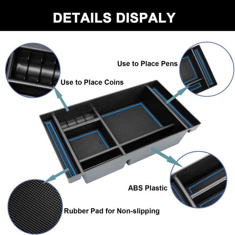 PIMCAR Center Console Organizer Compatible with 2019-2022 Chevy Silverado 1500/GMC