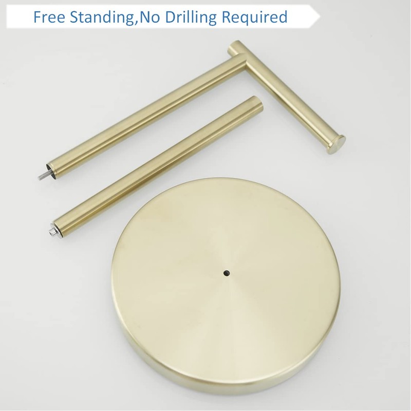 Free Standing Toilet Paper Holder Stand,Gold Bathroom Roll Tissue Dispenser,Rustproof