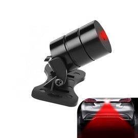 lekiliky Car Laser Rear Fog Light, High-Brightness Waterproof Laser Fog Taillight, Self-adhesive Adjustable Rear Warning Light, Universal for Most Vehicles (Black)
