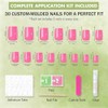 SXVME Uñas postizas cortas cuadradas de gel suave, 30 piezas,