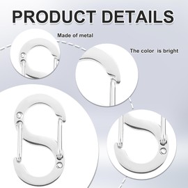 Pack of 8 Stainless Steel Double Bracelet Clasp Double Open Shortener Clasps Stainless Steel S-Lock Bracelet Connection Necklaces Clip Jewellery Making for Jewellery Necklace Clasps