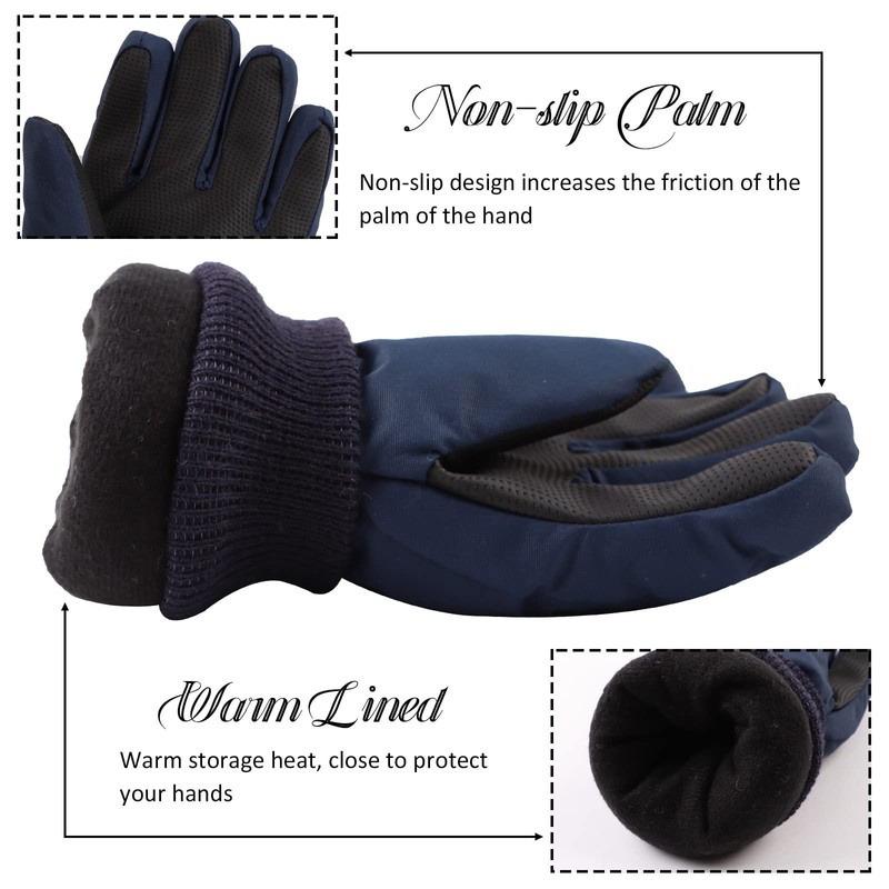 Waterproof Winter Kids Gloves Cartoon Boys Girls Snow Mittens Warm