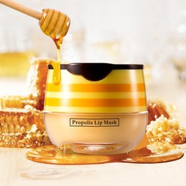 Incisite 2 Pcs Balm Lip Mask, Honey Strawberry Lip Balm Lip Care, Moisturizing Lip Sleeping Mask for Day And Night, Honey Pot Lip Balm for Dry Cracked Chapped Lips Exfoliator