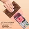 ekavale Ladies Floral Pattern RFID Protection Leather Multi Pocket Tri