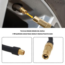 YINETTECH Tyre Inflator Extension Hose Adapter Portable Air Pumps Extension Hose 2 in 1 Schrader Presta Valve Adapter for Cars Motorcycles E Bikes Bicycles (40 cm)