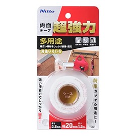 Nitoms T4541 Ultra Strong Double Sided Tape, Multi-purpose, 0.8 inches (20 mm) x 0.5 ft (1.5 m)