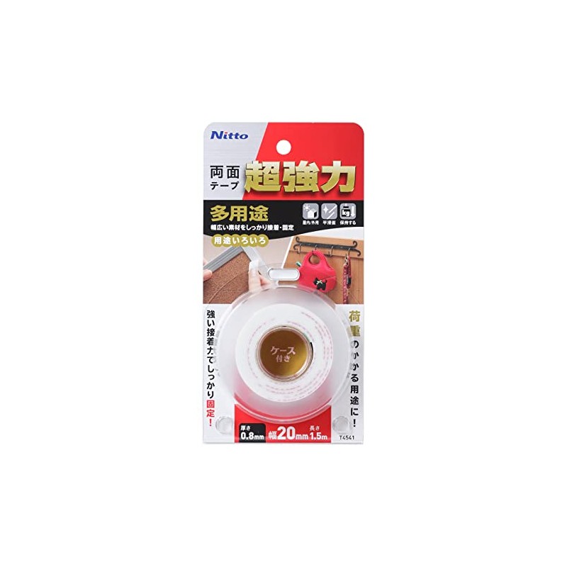 Nitoms T4541 Ultra Strong Double Sided Tape, Multi-purpose, 0.8 inches