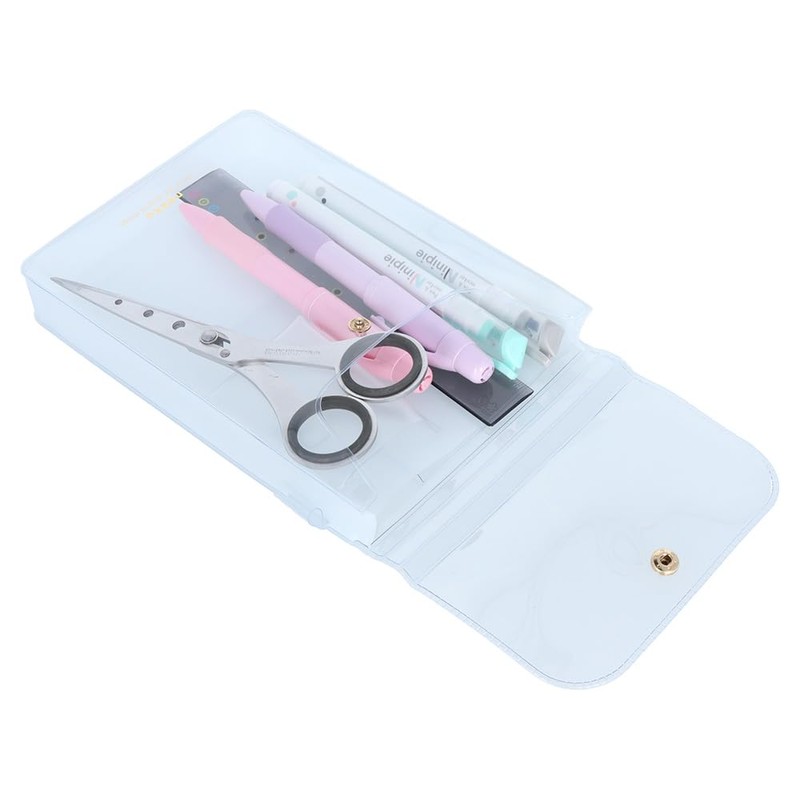 Sunstar Stationery Flat Nekko Pencil Case, Sugar White S1427458