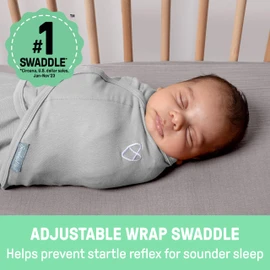 SwaddleMe by Ingenuity Original Swaddle, 100% Cotton, Improves Sleep & Calms Startle Reflex, 3-6 Months, 1.0 TOG, 3-Pack, Baby Swaddle Blanket - Superstar