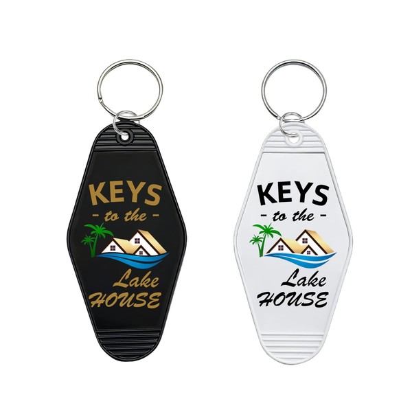 2 PCS Keys to The Lake House KeyChain, Retro Hotel