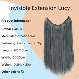 Prettyshop E110, 1 Weft Extension, 50 cm, with Elastic Band, Hair Extension, Hairpiece, Straight, Grey Mix