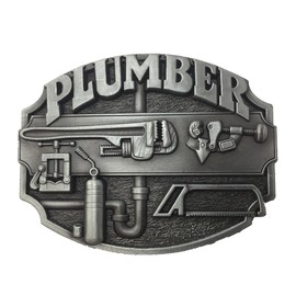 LAXPICOL American Western Cowboy Plumber Tool Belt Buckle For Men Grey Tone