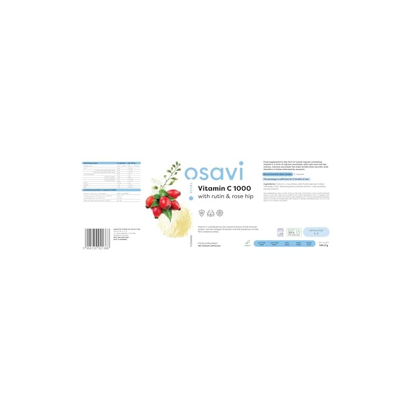 Osavi Vitamin C1000 with Rutin & Rose Hip - 180