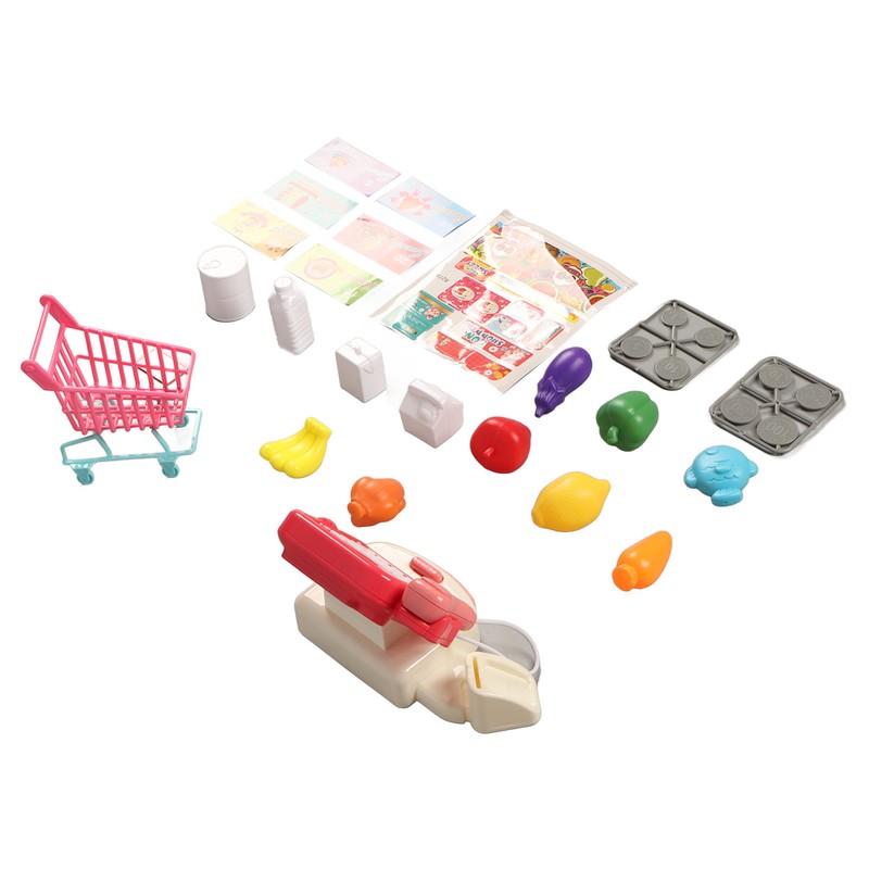 Cash Register Playset Stimulation Cosplay Learning Calculation Shopping Checkout Money