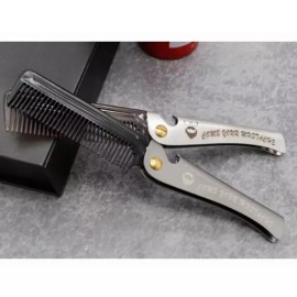 Travel Barbershop 여행 이발소 빗 외출 접이식 남자 휴대용 남성 머리빗 [브라운] Travel Barber Shop Comb Portable Men's Hair Comb [Brown]