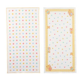 Miki House 46-8401-148 Gauze Towel Set, Bath, Gauze Towel, Set of 2, 100% Cotton, Made in Japan, 13.8 x 27.6 inches (35 x 70 cm), Baby Preparation, For Boys and Girls, Baby, Kids, Baby Clothes