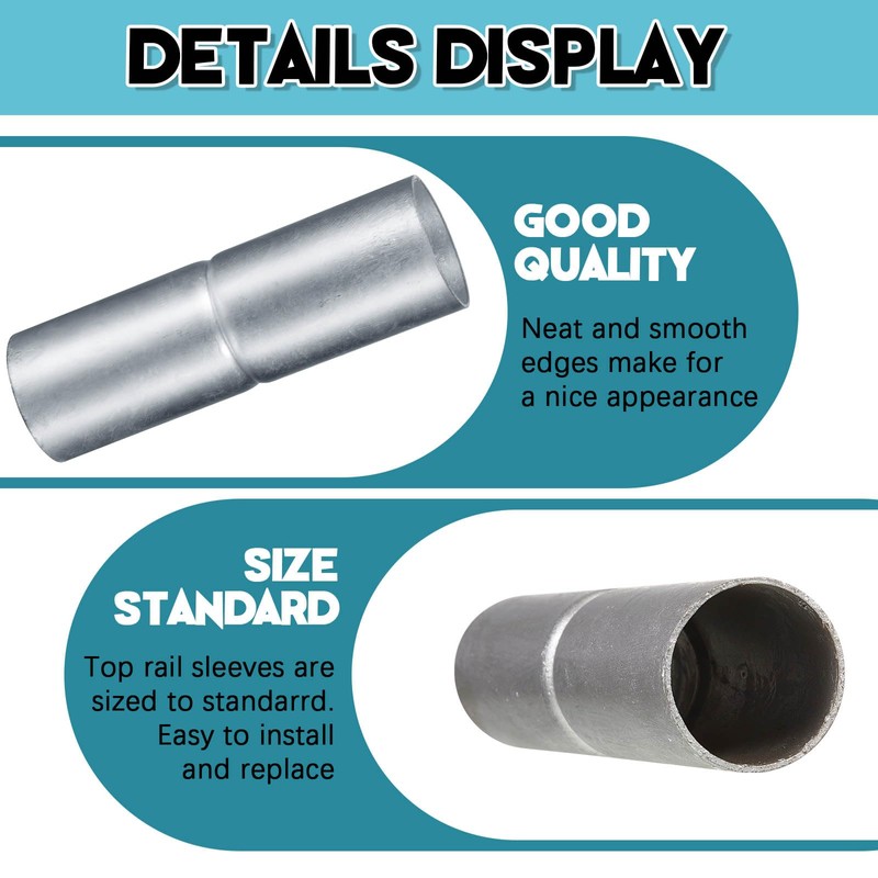 Tandefio 8 PCS Top Rail Sleeve Galvanized Steel Chain Link
