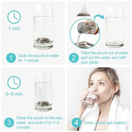 Alkaline Water Filter Pouch,pH Balanced and Ionised Water On-The-Go,Portable water filter Ideal for Hiking,Camping & Travelling,Water Filtration System for Bottles,Jugs&Pitchers,Hard water filter 100L