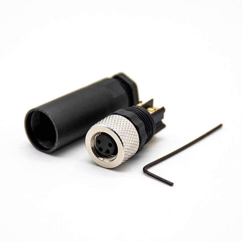 Elecbee M8 4-Pin Female Plug, A Code Sensor Cable Plug,
