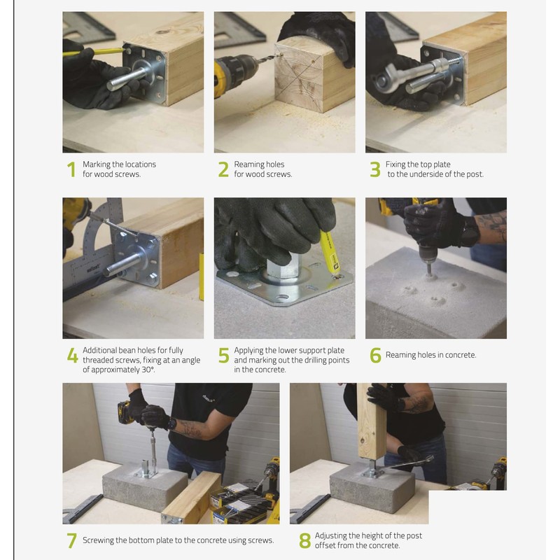 Heavy Duty Galvanised Adjustable 100-150mm Elevated Post Base Support for