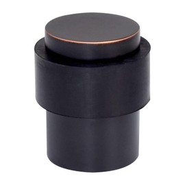 KHTUMEWARE - Juego de 4 topes para puerta de piso de 1-1/2 pulgadas, tope de puerta de bronce aceitado, protector de pared, cuña de parachoques comercial para puerta decorativa, cilíndrica