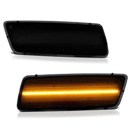 VIPMOTOZ Front Full LED Amber Side Marker Lamps Compatible With 2005-2010 VW GTi Jetta Rabbit R32 MK5 Smoked Tinted Lens Left Driver Right Passenger Side Pair Set