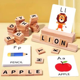 CosmoKool Montessori Alphabet Spelling | i can Read Alphabet Letters | Movable Alphabet Spelling Game with Flash Cards