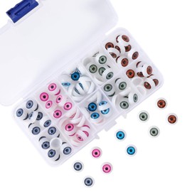 ISIYINER Eyes for Dolls, Pack of 100, Craft Plastic Doll Eyes, Stuffed Toy Eyes for DIY Crafts, 12 x 6 mm