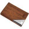 Xsimant Business Card Holder, Cool Cat, Wooden Pattern, Does Not