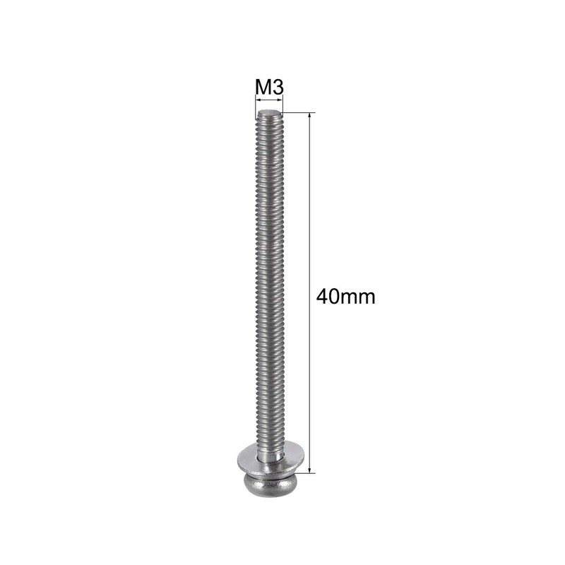 sourcing map M3 x 40mm 304 Stainless Steel Phillips Pan
