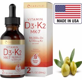 Liquid Vitamin D3 with K2 Drops Max Absorcion, Vitamina D3 + K2 (Mk-7) Gotas Liquidas Con Aceite oliva virgen ys