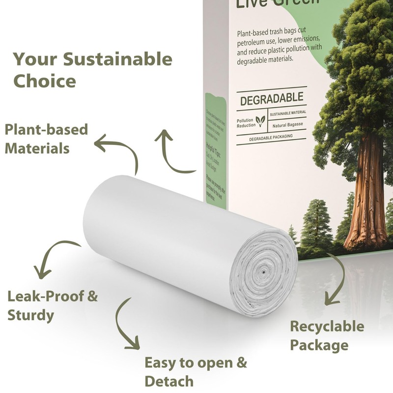 Small Compost Bags 1.2 Gallon Mini Trash Bags 125 Count,